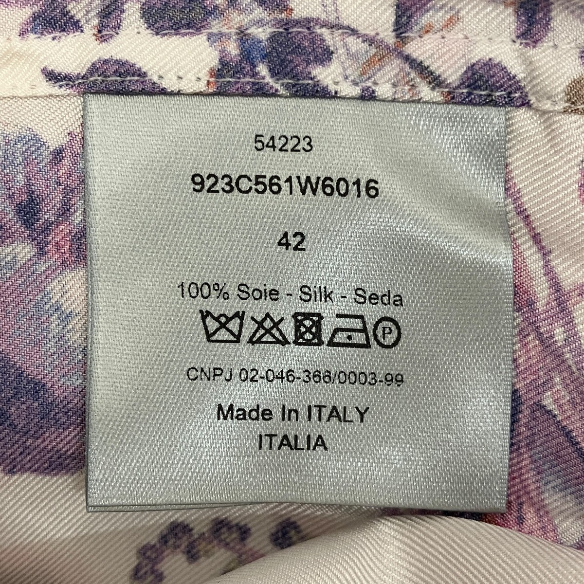 BEE刺繍フローラルシルクシャツ923C561W6016
