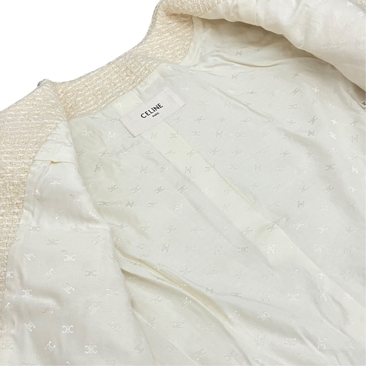 CELINE ツイードジャケット2V94B764L 古着・中古-6枚目のアイテム画像
