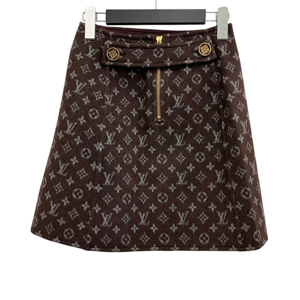 LOUIS VUITTON ウールシルクモノグラムスカートRW212W QS3 FLSK23 古着・中古-2枚目のアイテム画像