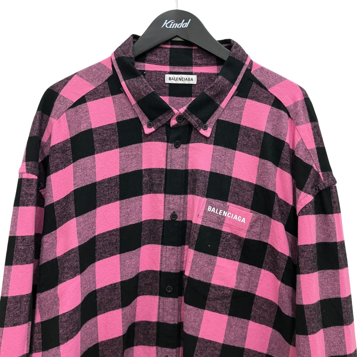 BALENCIAGA オーバーサイズチェックシャツ630963 古着・中古-3枚目のアイテム画像