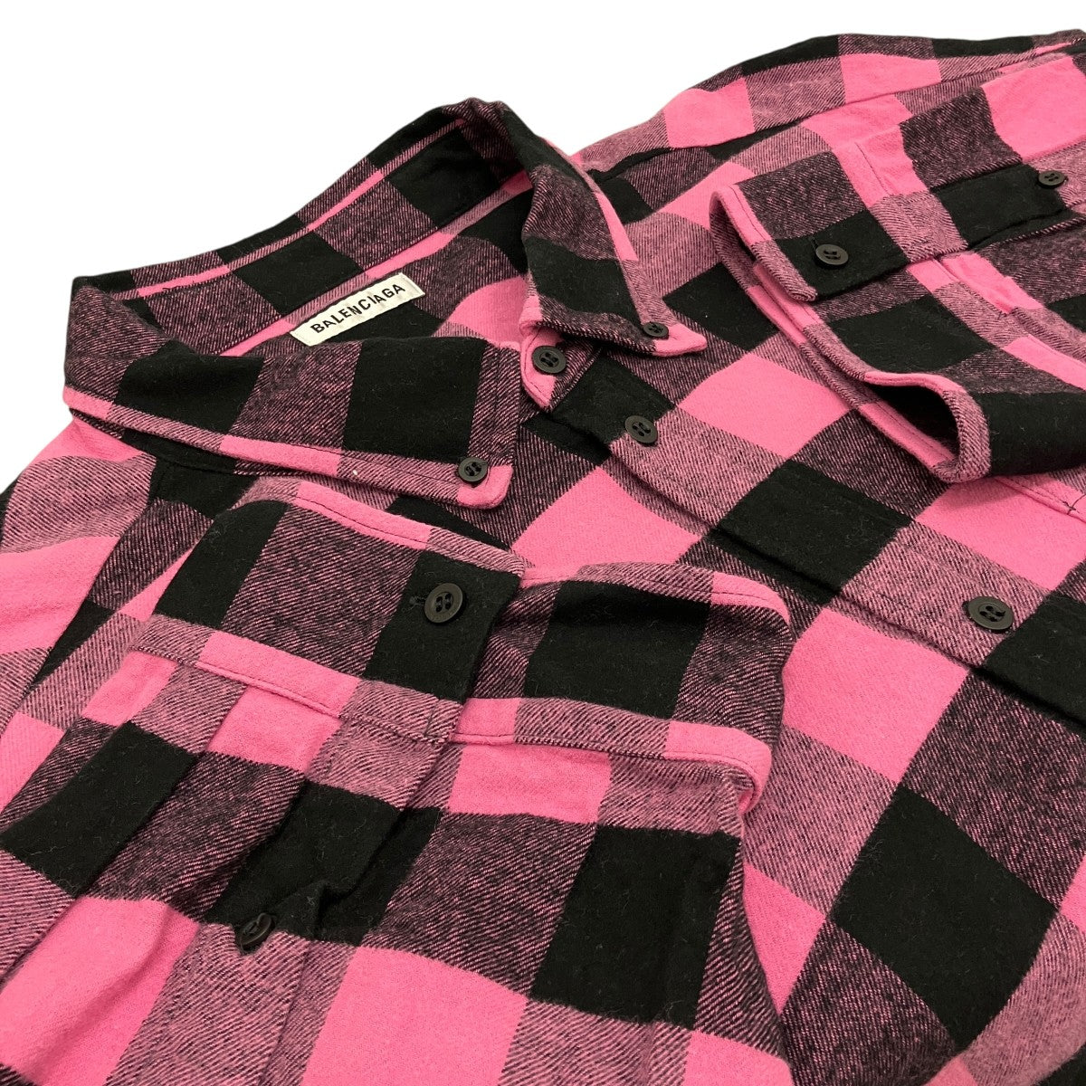 BALENCIAGA オーバーサイズチェックシャツ630963 古着・中古-5枚目のアイテム画像