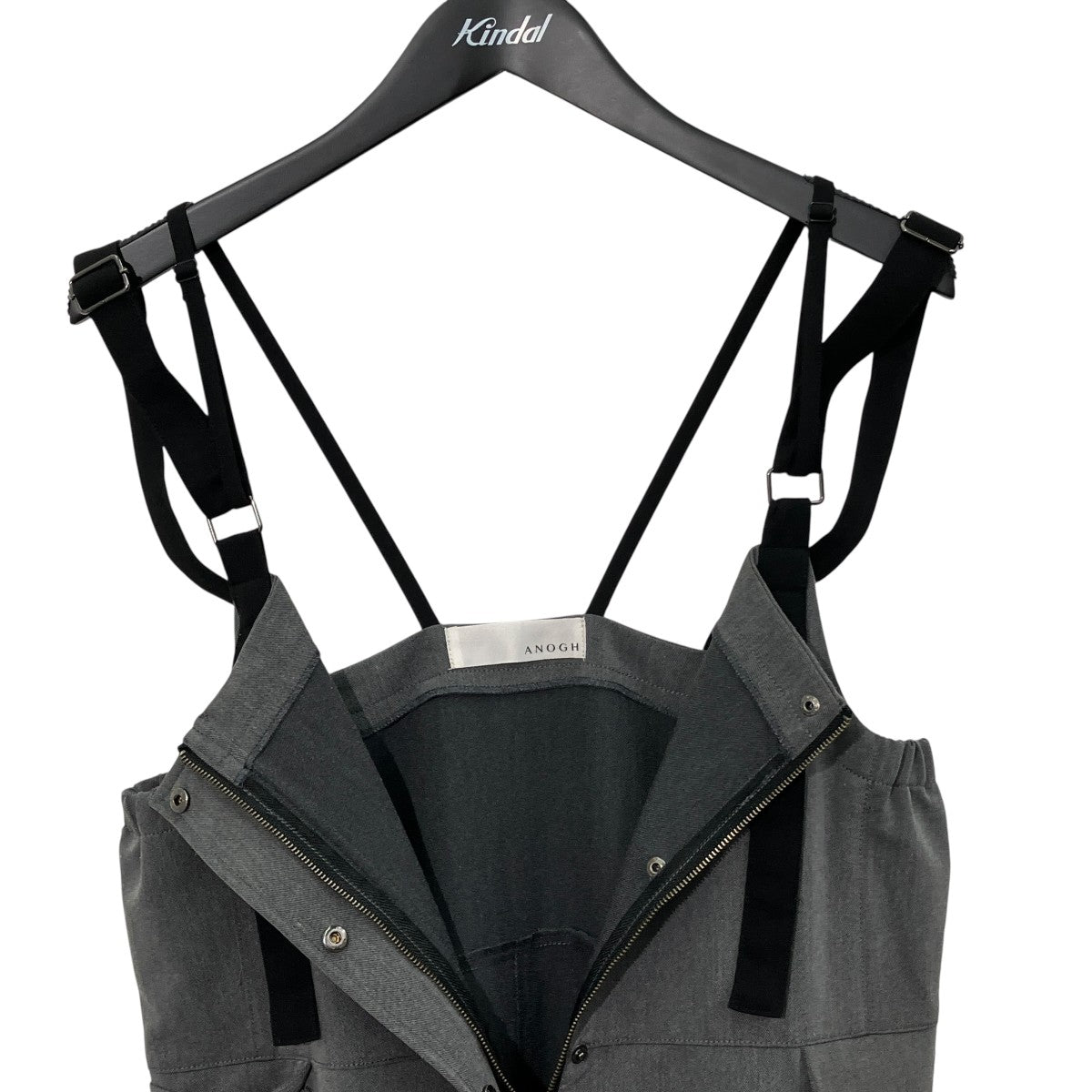 ANOGH TWIN SHOULDER NARROW JUMPER SKIRTジャンパースカートAMW-22A-18 古着・中古-3枚目のアイテム画像