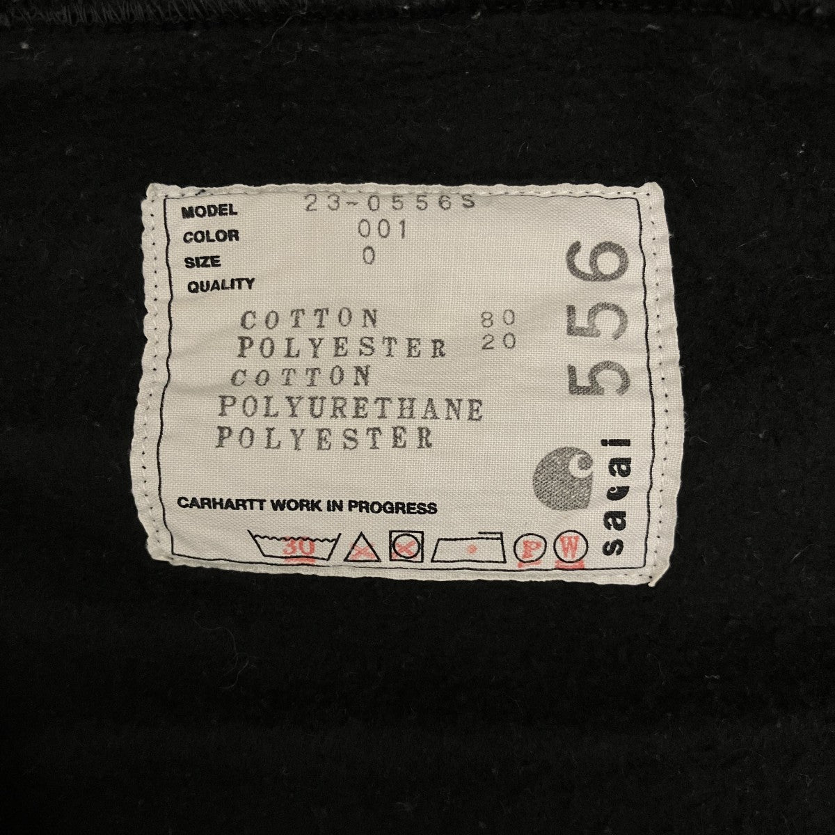 sacai×CarHartt ジップパーカー23-0556S 古着・中古-6枚目のアイテム画像