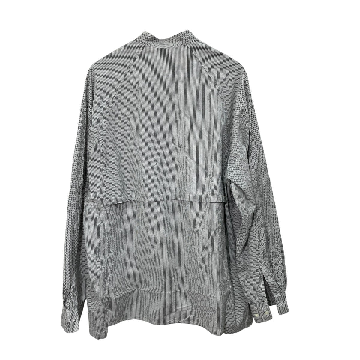 21SSFINX LIGHT CODE LANE PIN STRIPE BAND COLLAR SHIRTストライプバンドカラーシャツNMSH-21SS-004