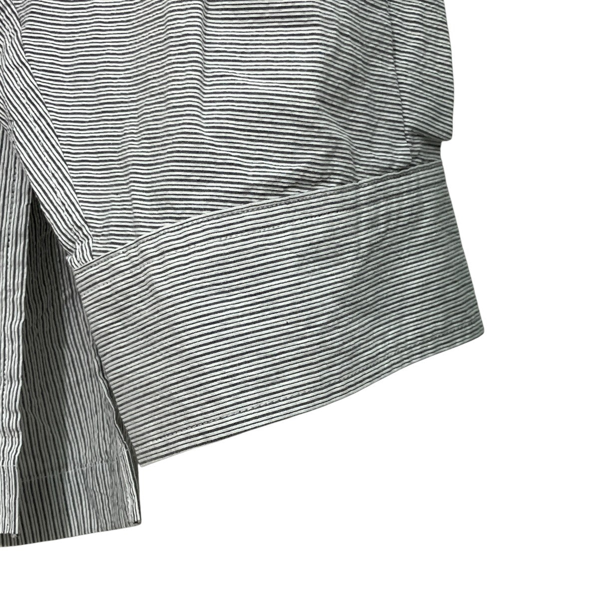21SSFINX LIGHT CODE LANE PIN STRIPE BAND COLLAR SHIRTストライプバンドカラーシャツNMSH-21SS-004