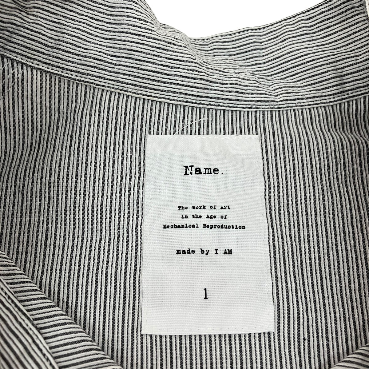 21SSFINX LIGHT CODE LANE PIN STRIPE BAND COLLAR SHIRTストライプバンドカラーシャツNMSH-21SS-004