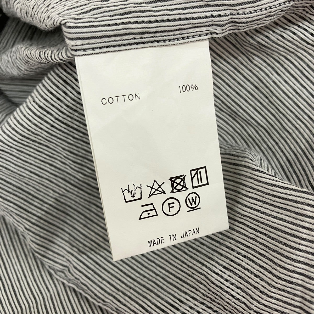 21SSFINX LIGHT CODE LANE PIN STRIPE BAND COLLAR SHIRTストライプバンドカラーシャツNMSH-21SS-004
