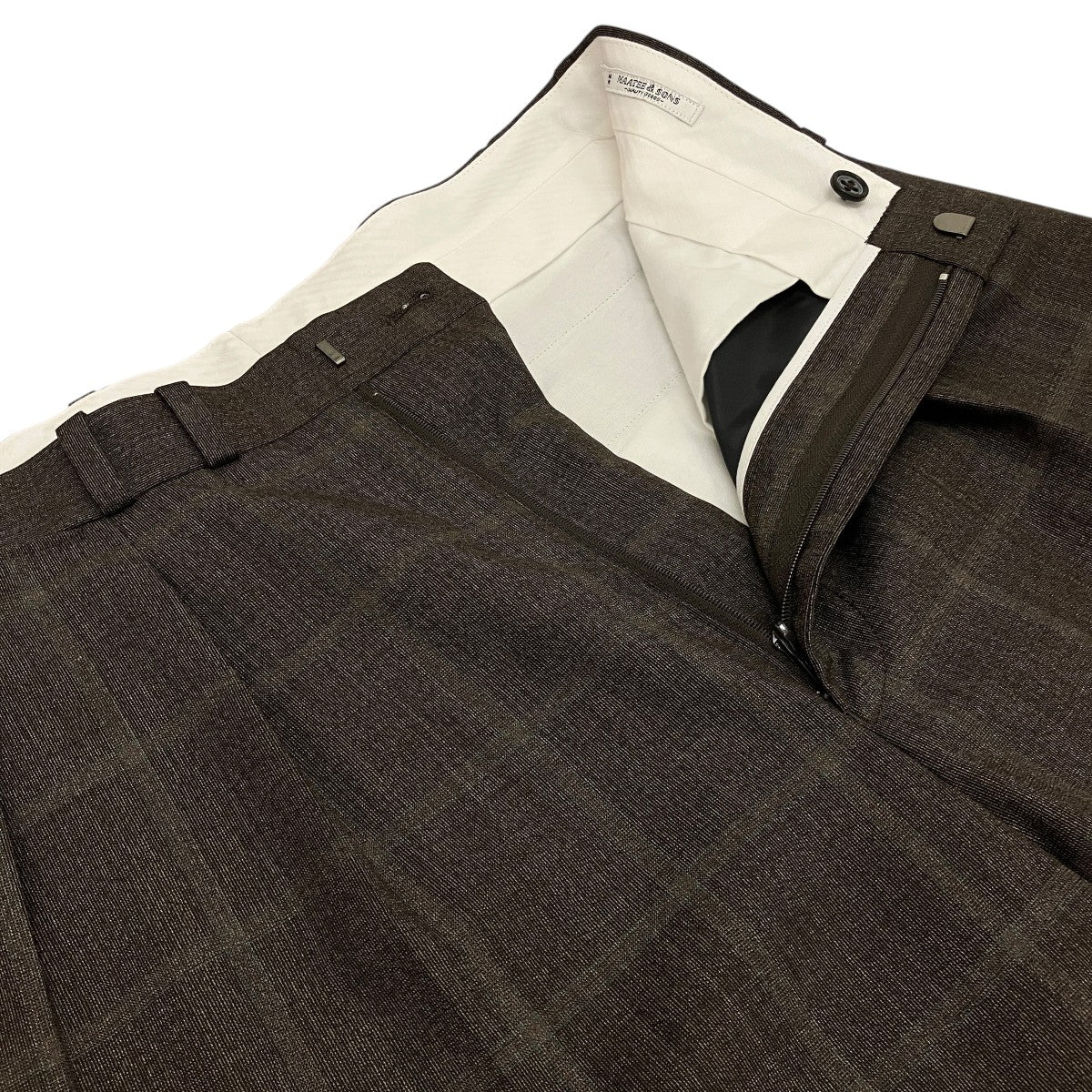 【JEFFERLY 杢 BROWN CHECK】チェックパンツMT6103-0205B