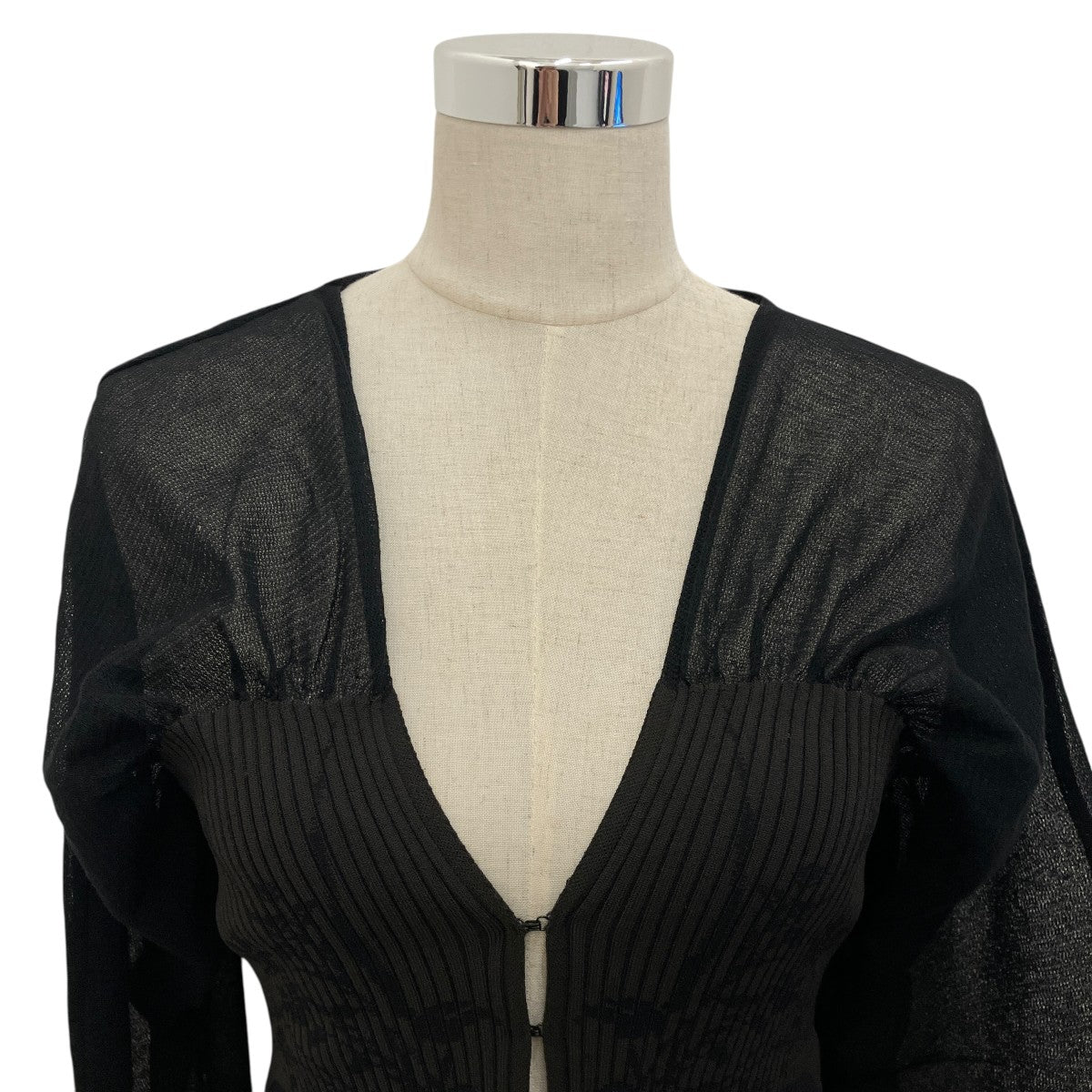 【SHEER ROUNDED SLEEVE KNITTED CARDIGAN】盆提灯カーディガンMM25SS-KN066