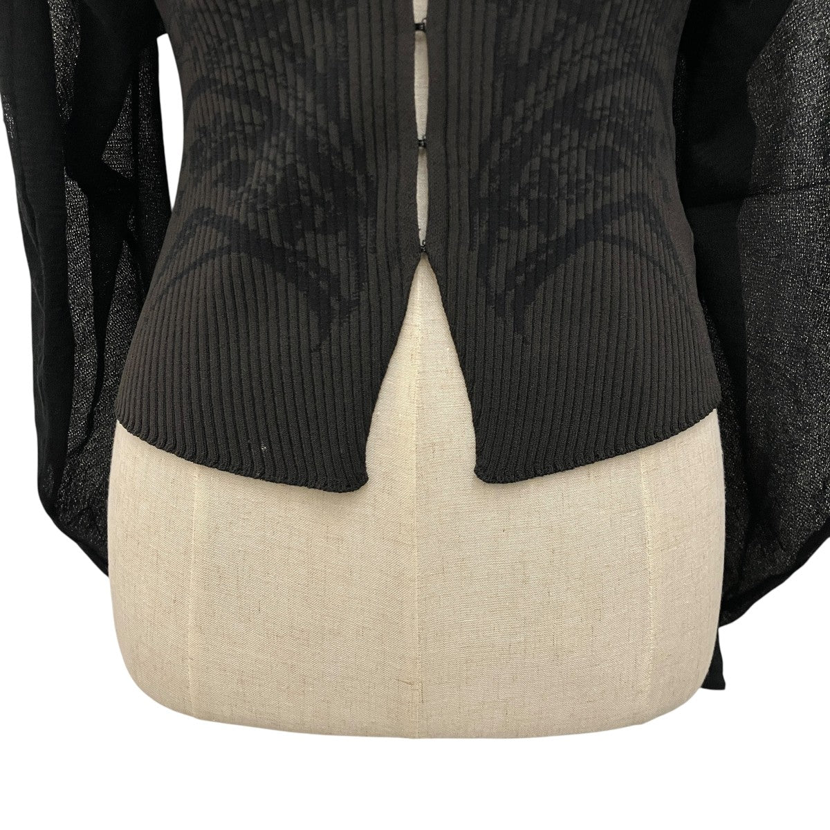 【SHEER ROUNDED SLEEVE KNITTED CARDIGAN】盆提灯カーディガンMM25SS-KN066