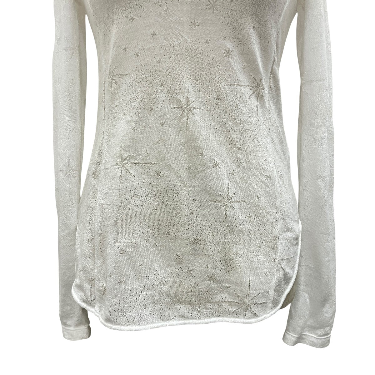 26SS【STARRY JERSEY SQUARE NECK SHEER TOP】星柄スクエアネック長袖トップスMM26SS-JS026