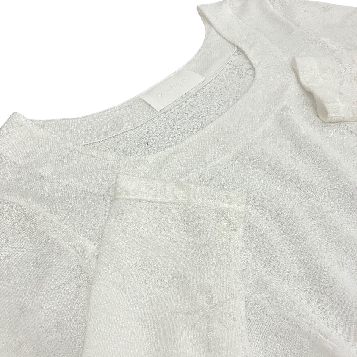 26SS【STARRY JERSEY SQUARE NECK SHEER TOP】星柄スクエアネック長袖トップスMM26SS-JS026