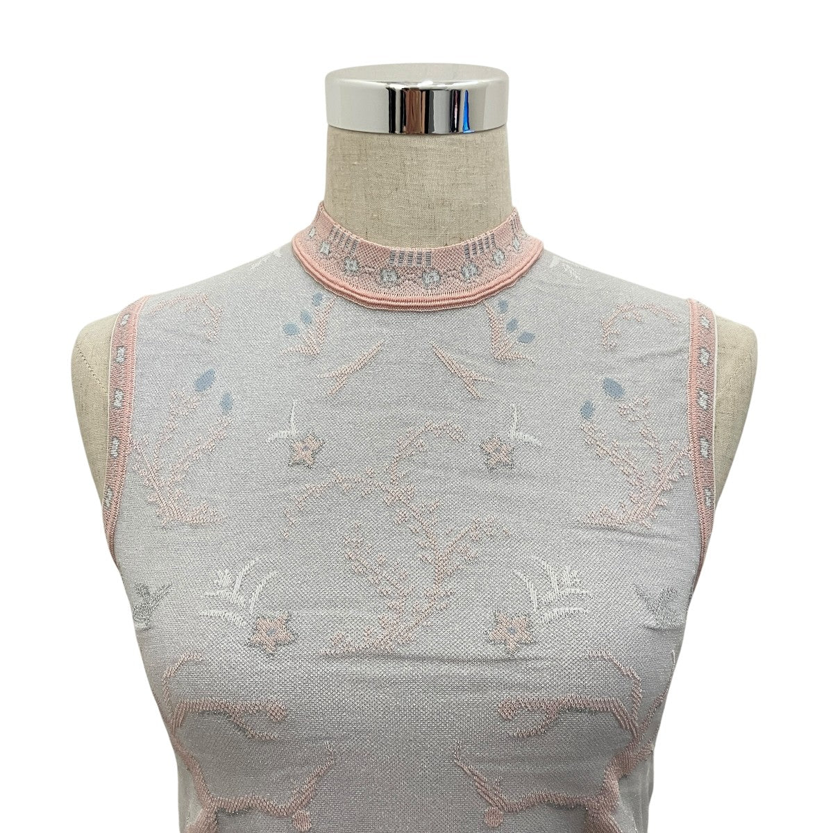 26SS【LAYERED JACQUARD SLEEVELESS KNIT TOP】ジャガードスリーブレスニットMM26SS-KN088