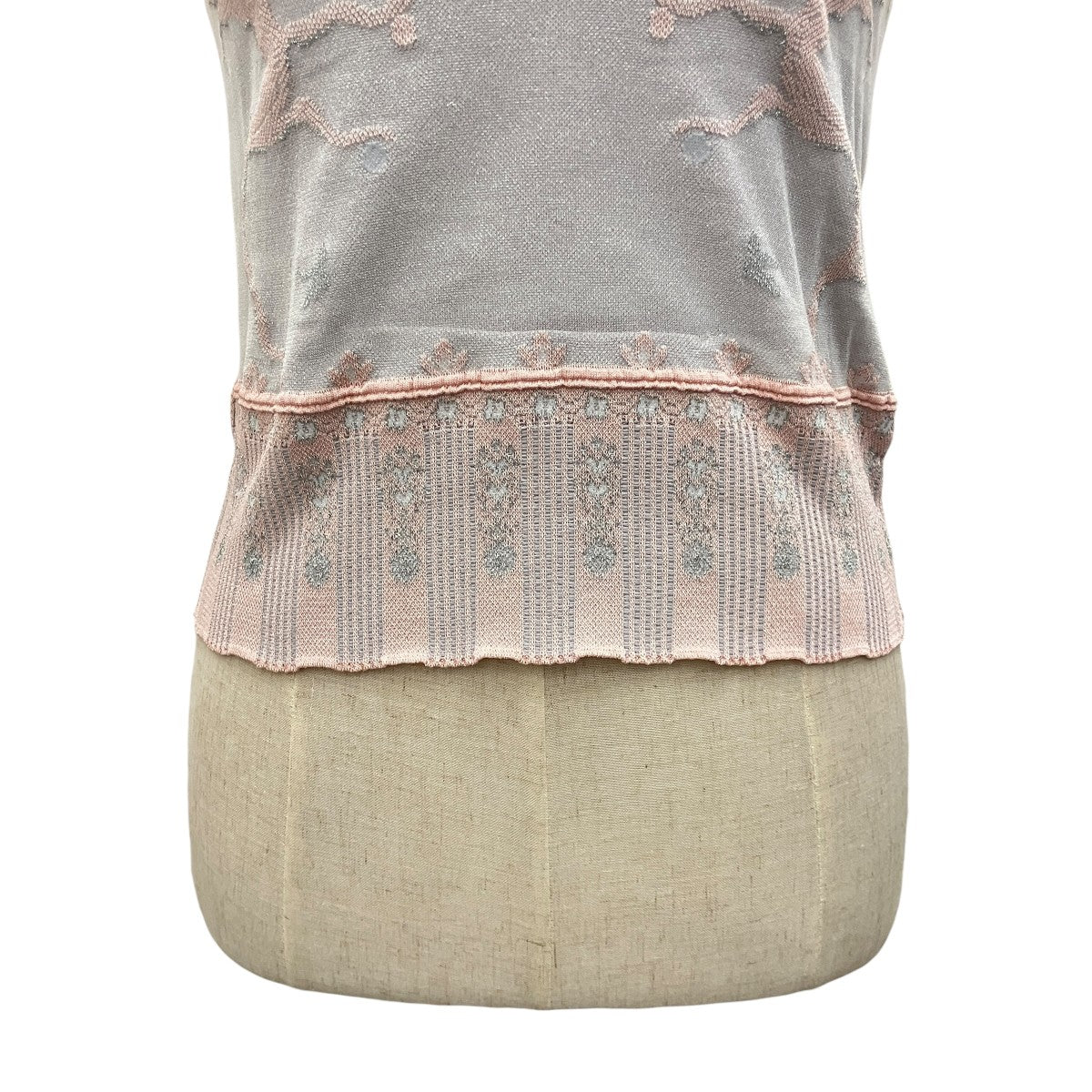 26SS【LAYERED JACQUARD SLEEVELESS KNIT TOP】ジャガードスリーブレスニットMM26SS-KN088