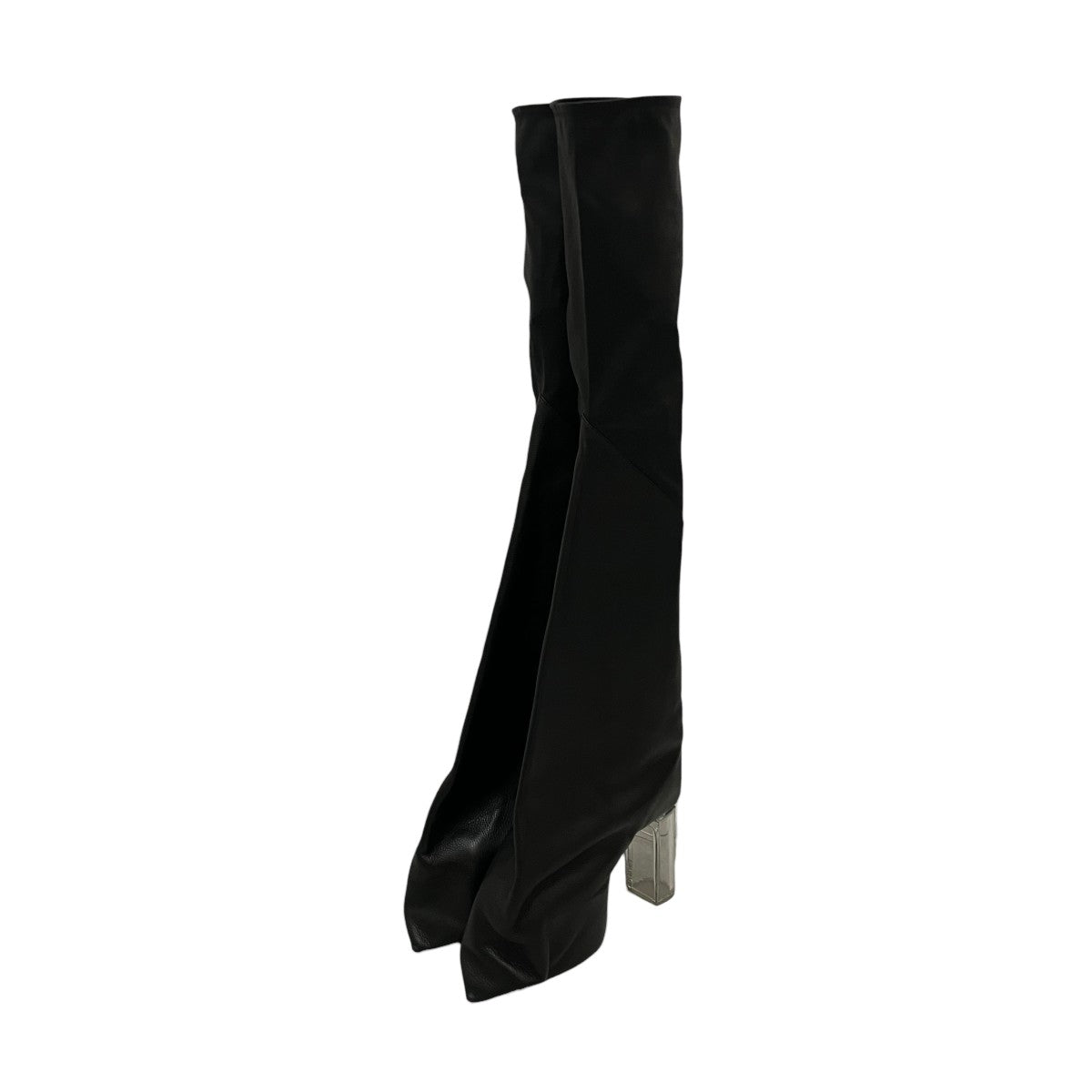 RICK OWENS(リックオウエンス) クリアヒール レザーブーツ ブラック