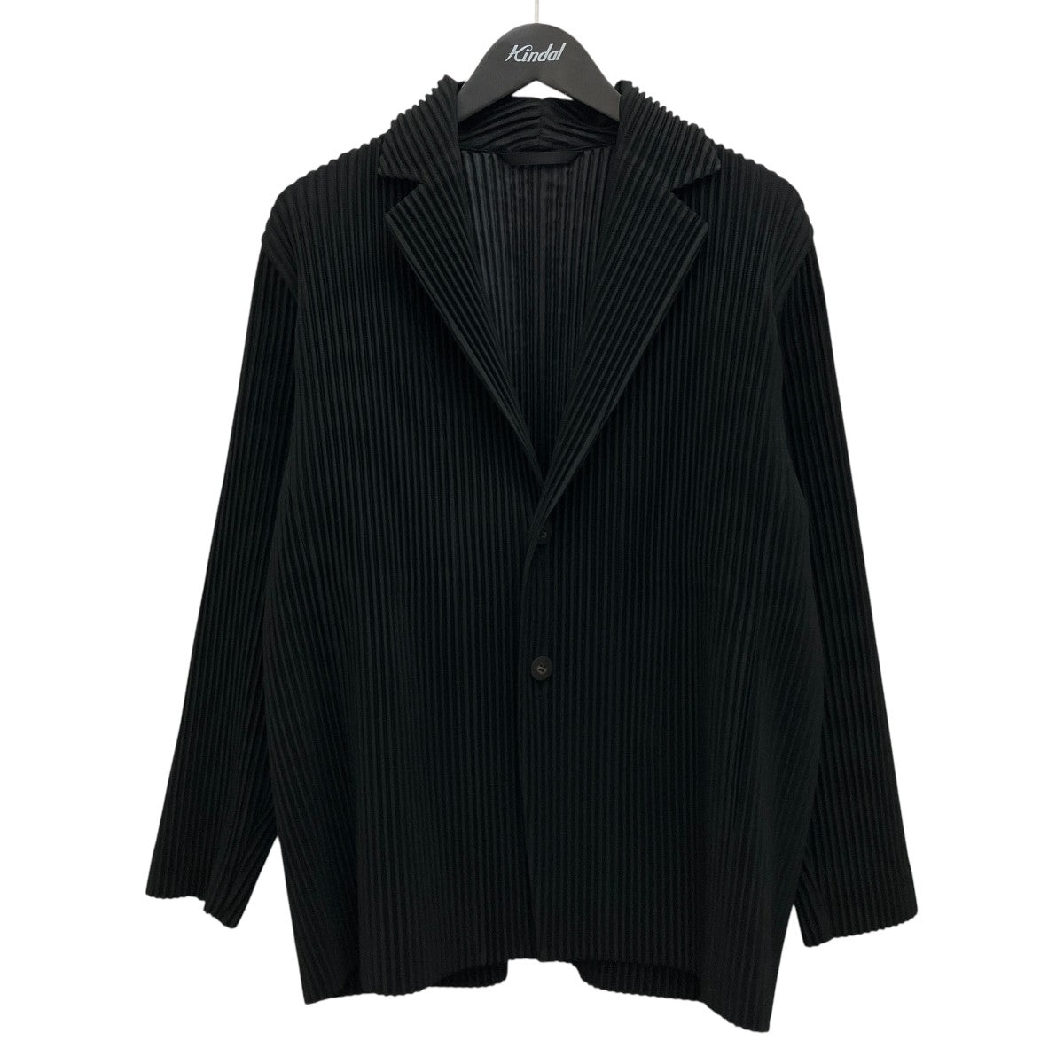 HOMME PLISSE ISSEY MIYAKE オム プリッセ イッセイミヤケ プリーツ シングルジャケット テーラードジャケット HP55JD201 ポリエステル ブラック  メンズ【中古】 HOMME PLISSE ISSEY MIYAKE(イッセイミヤケオムプリッセ) BASICS