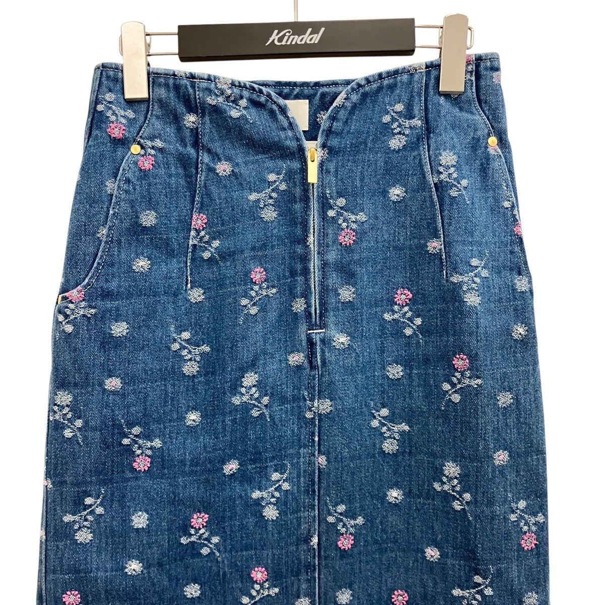 26SS【FLORAL JACQUARD HIGH WAISTED DENIM SKIRT】フローラルジャガードデニムスカートMM26SS-SK081