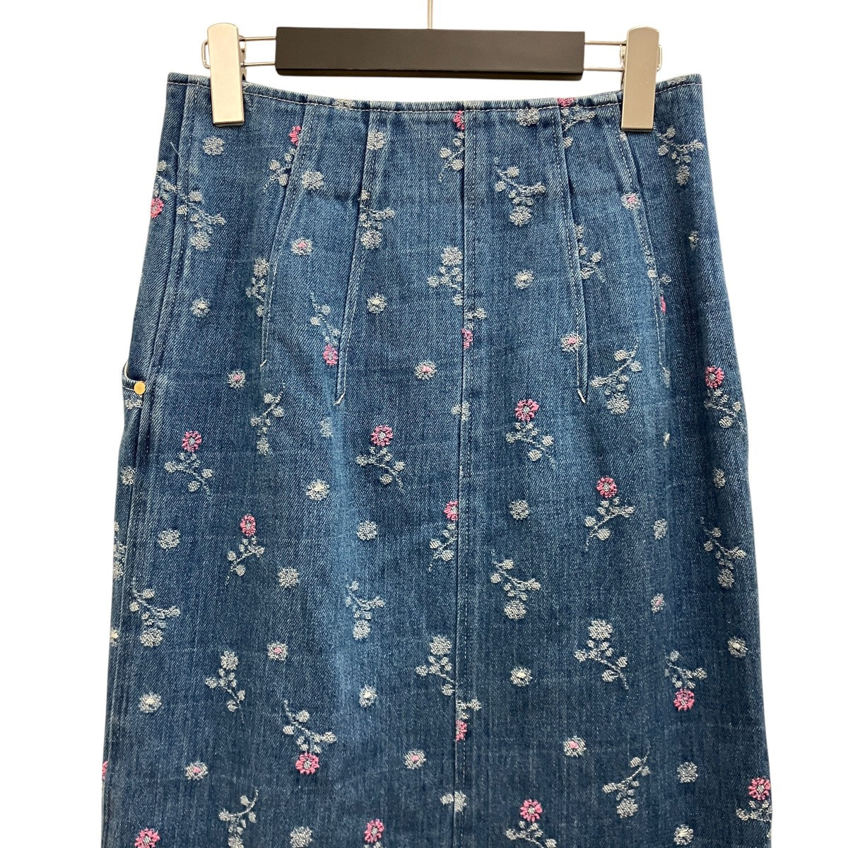 26SS【FLORAL JACQUARD HIGH WAISTED DENIM SKIRT】フローラルジャガードデニムスカートMM26SS-SK081