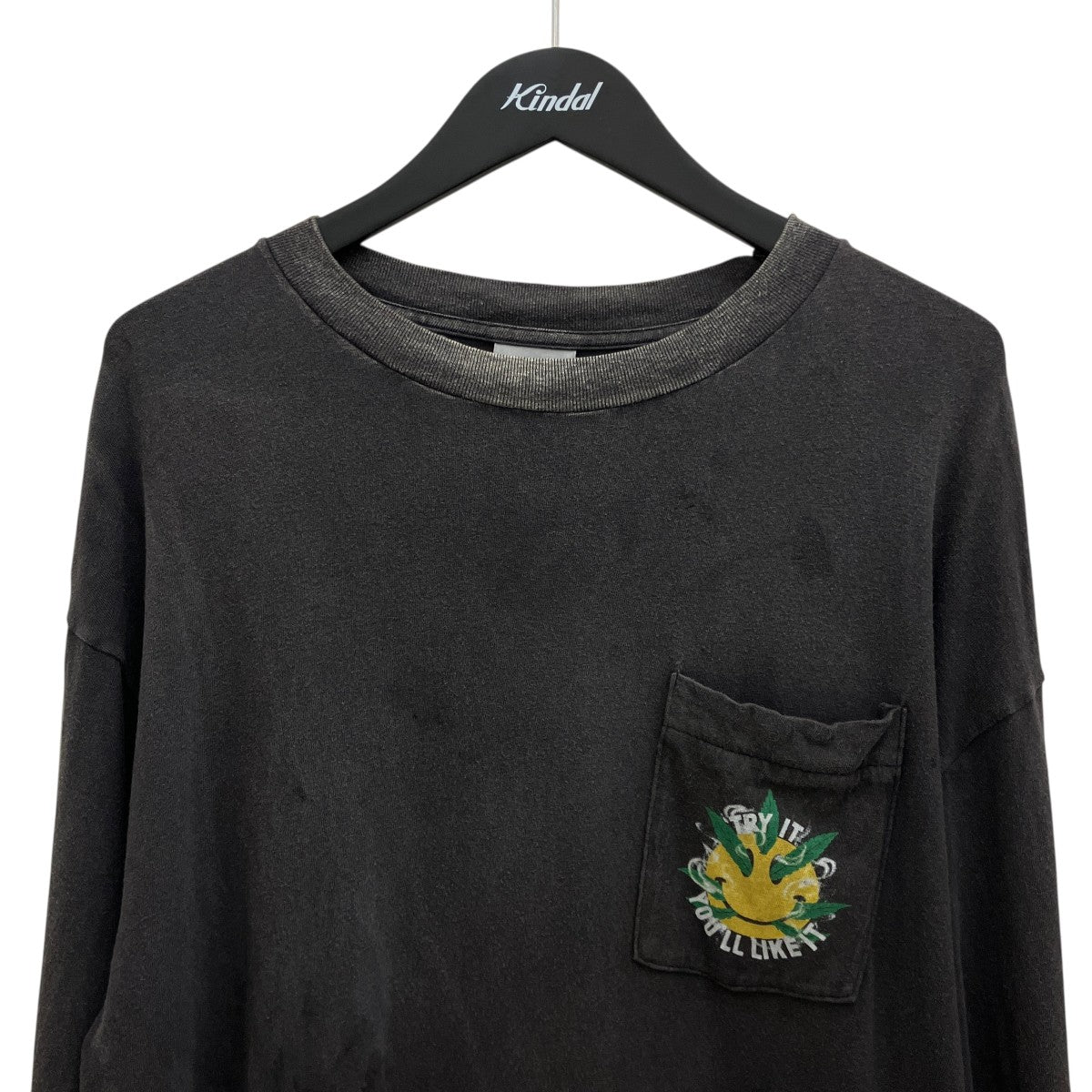 【SNAKE LONG SLEEVE】ダメージ加工 スネイクプリント ポケットTシャツRE-CO-BK-00-00-282