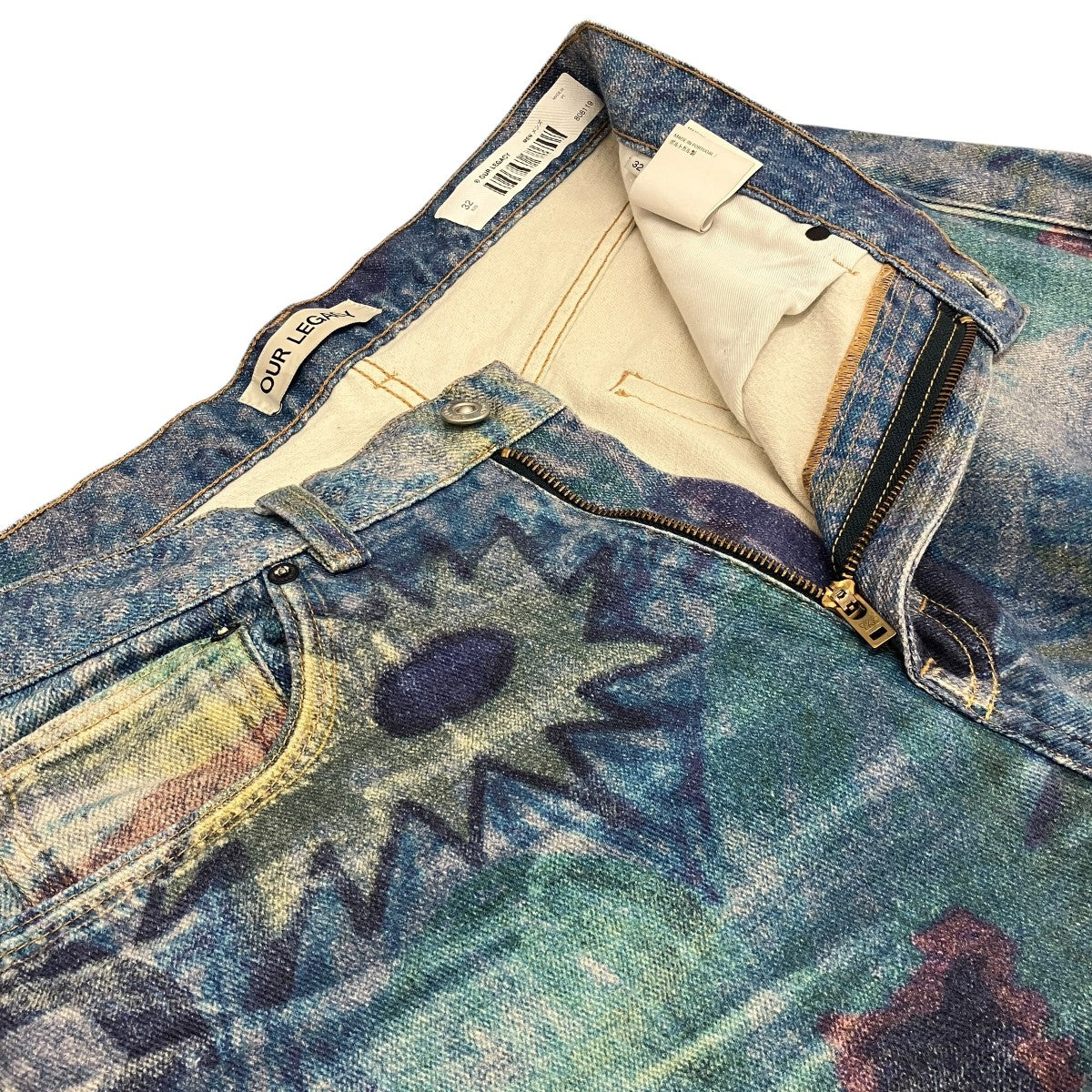 【THIRD CUT DIGITAL CHALK FLOWER DENIM】デニムパンツM2225TDC
