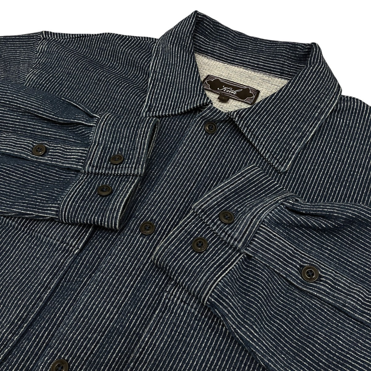 26SS【Railroad Stripe Indigo Boxy Collar Overshirt】レールロードストライプシャツ
