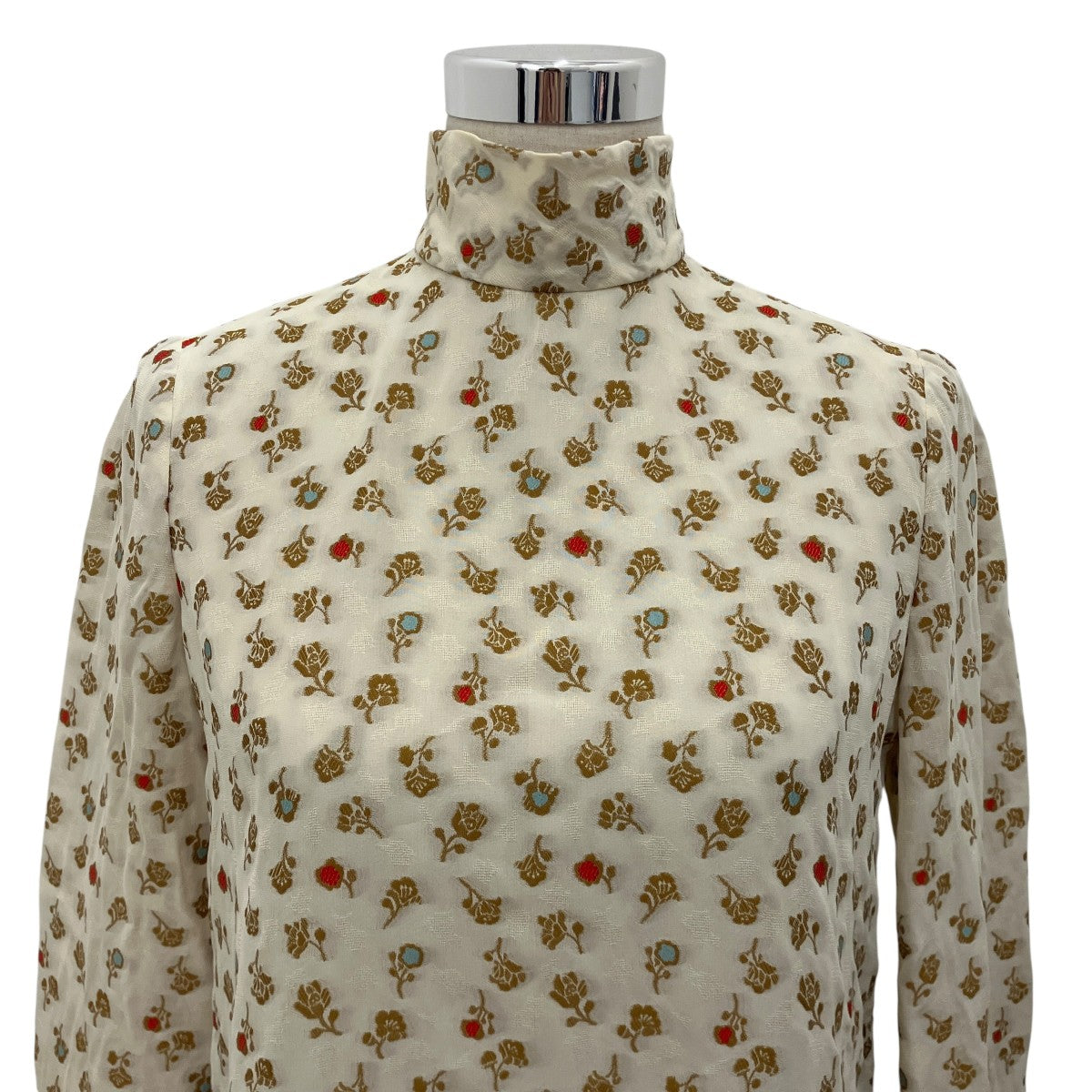 25SS【FLORAL JACQUARD HIGHT NECK BLOUSE】フローラルジャガードハイネックブラウスMM25SS-SH021