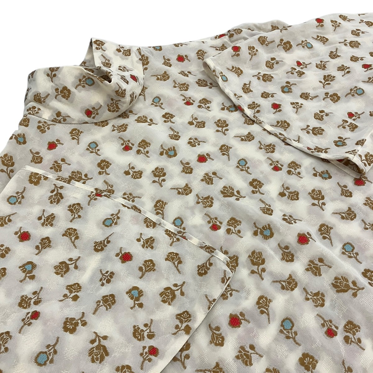 25SS【FLORAL JACQUARD HIGHT NECK BLOUSE】フローラルジャガードハイネックブラウスMM25SS-SH021