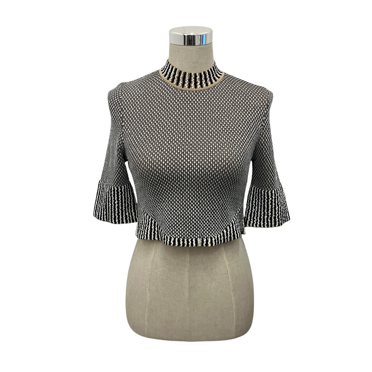 【SPOTS PATTERN KNITTED CROPED TOP】クロップドニットMM24SS-KN058