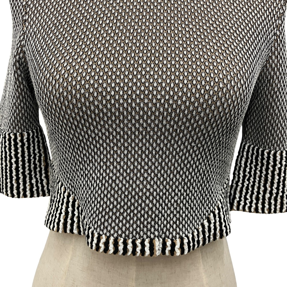 【SPOTS PATTERN KNITTED CROPED TOP】クロップドニットMM24SS-KN058