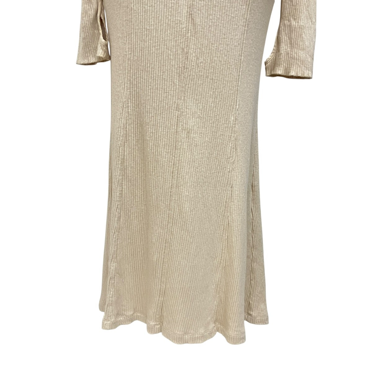 【CREW NECK OPEN BACK RIBBED JERSEY DRESS】オープンバックリブニットワンピースMM22SS-JS026