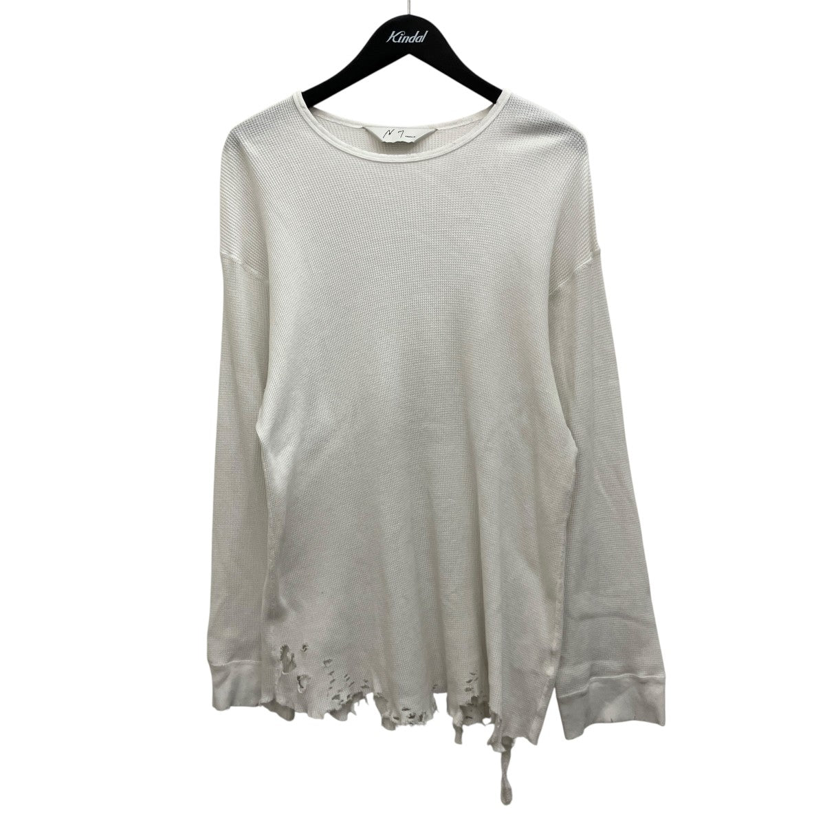 【ANCELLM DAMAGE WAFFLE CREW LS T-SHIRT 】ワッフルカットソーANC-CT134