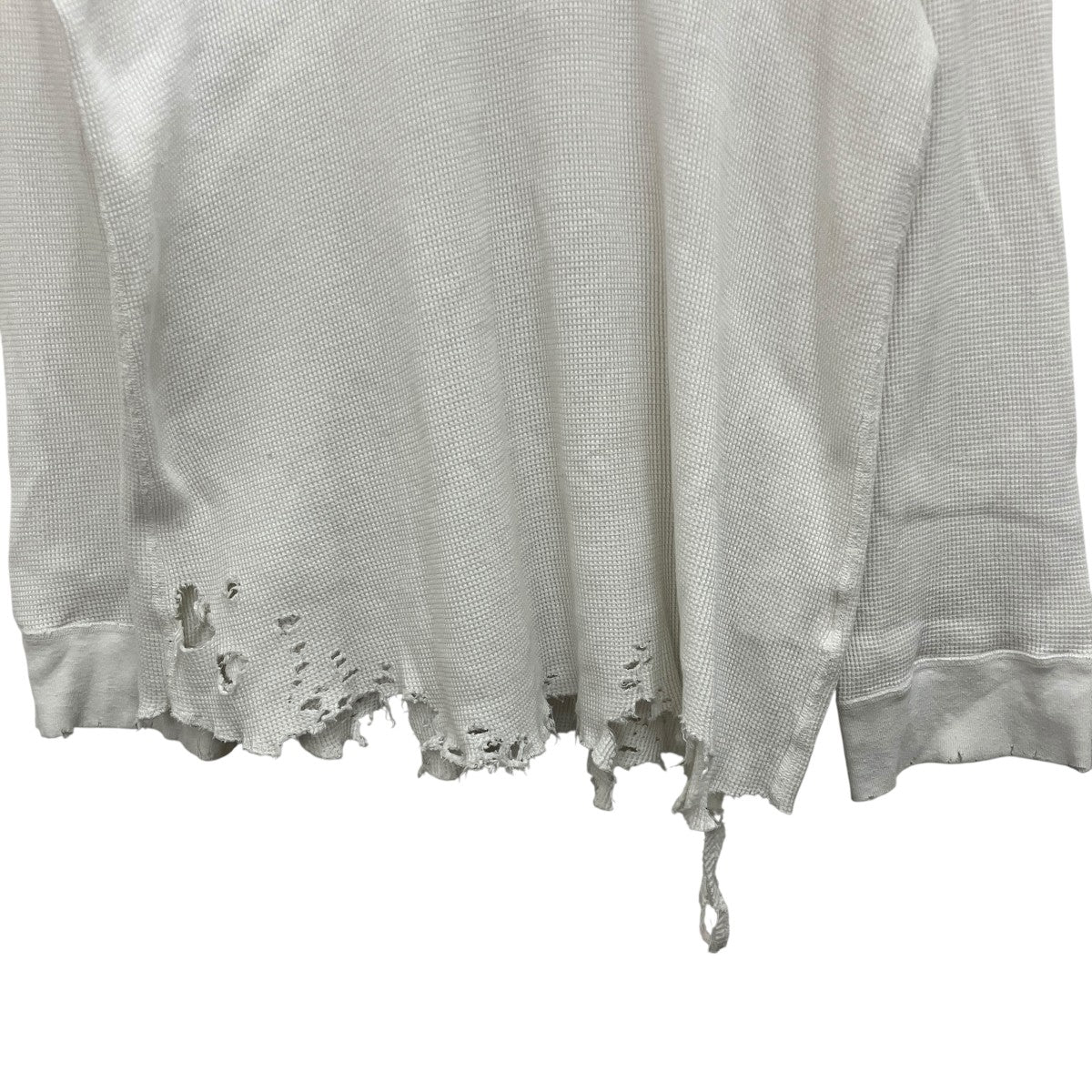【ANCELLM DAMAGE WAFFLE CREW LS T-SHIRT 】ワッフルカットソーANC-CT134