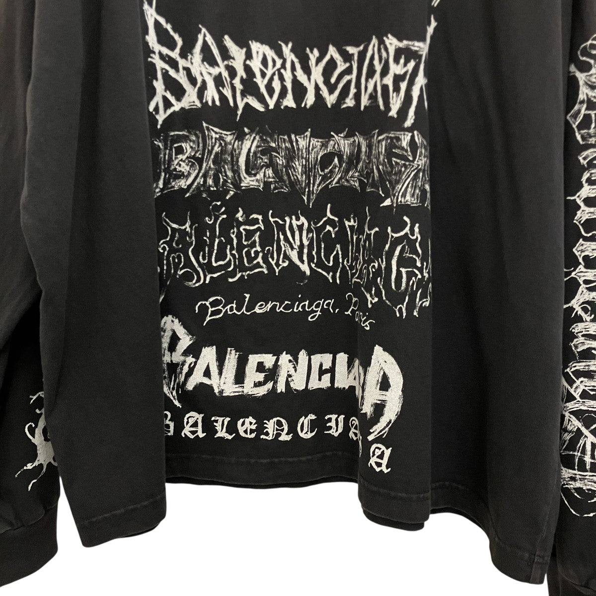 ヴィンテージ加工メタルロゴ長袖Tシャツ699191