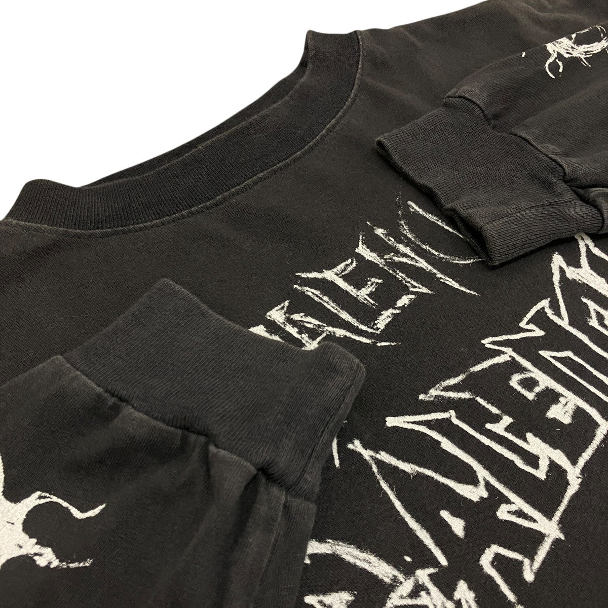 ヴィンテージ加工メタルロゴ長袖Tシャツ699191