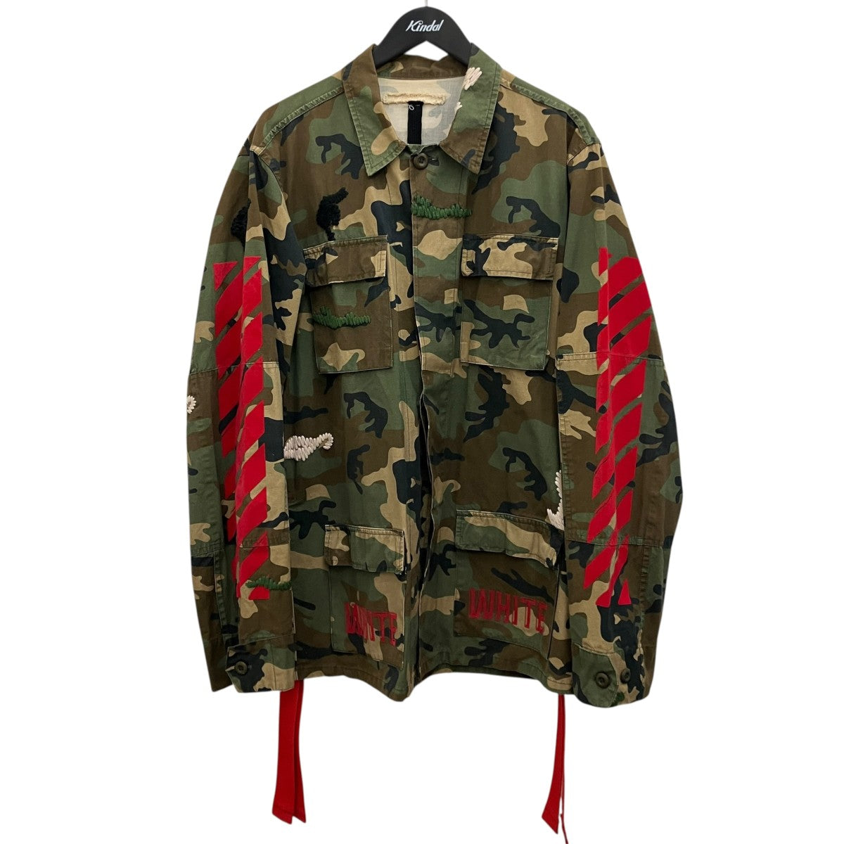 OFFWHITE コットンカモフラ柄ミリタリーシャツジャケット 古着・中古-1枚目のアイテム画像