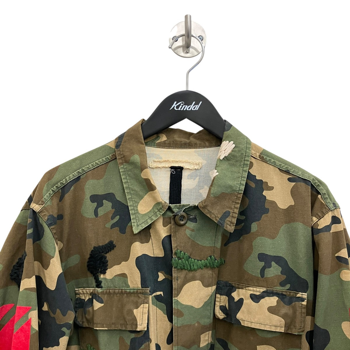 OFFWHITE コットンカモフラ柄ミリタリーシャツジャケット 古着・中古-3枚目のアイテム画像