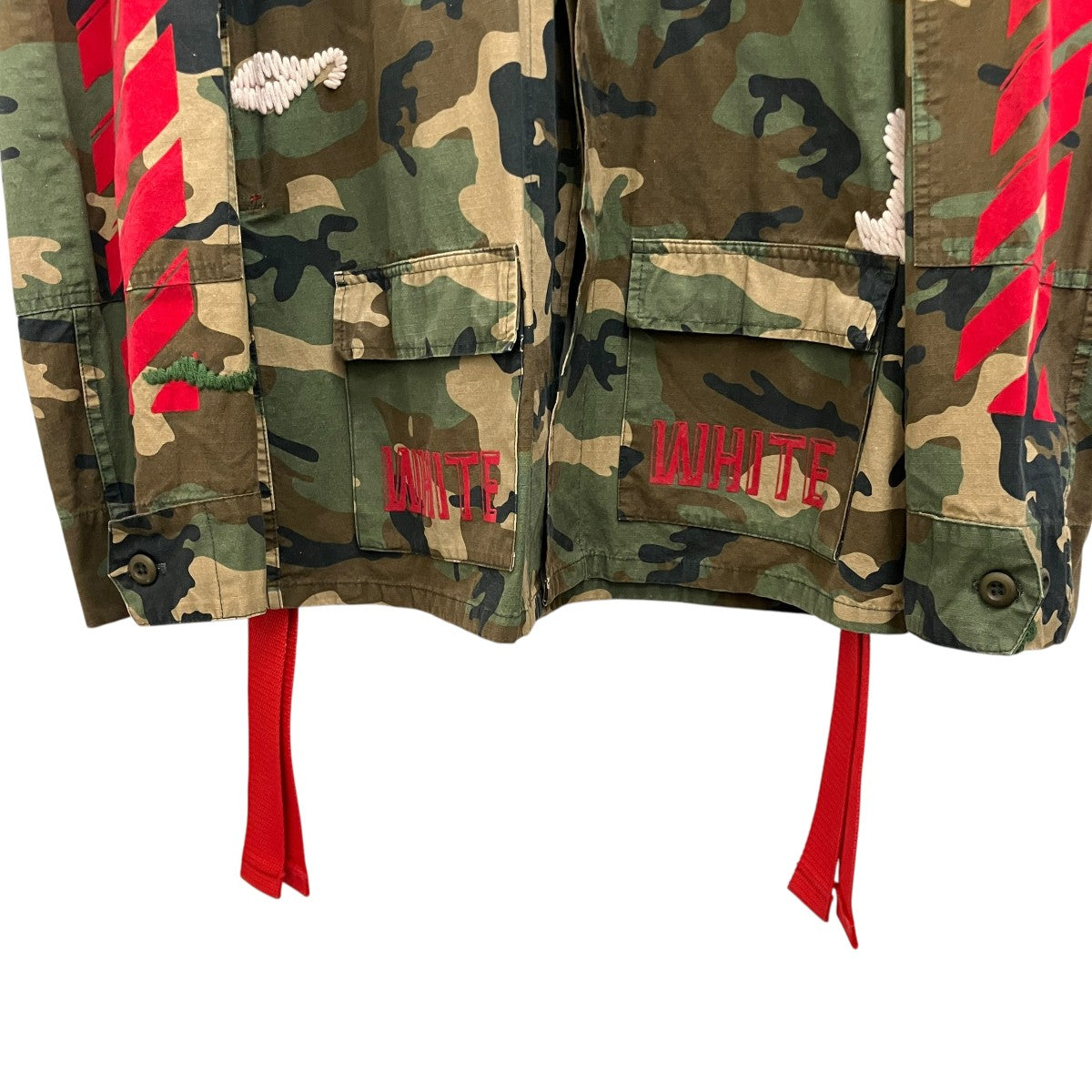 OFFWHITE コットンカモフラ柄ミリタリーシャツジャケット 古着・中古-4枚目のアイテム画像