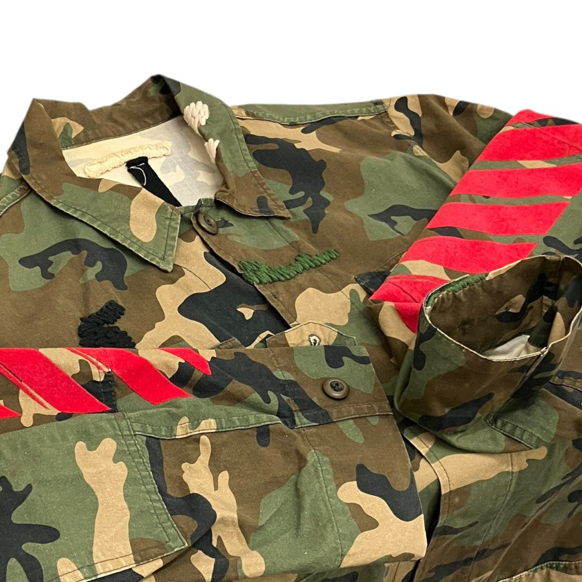 OFFWHITE コットンカモフラ柄ミリタリーシャツジャケット 古着・中古-5枚目のアイテム画像