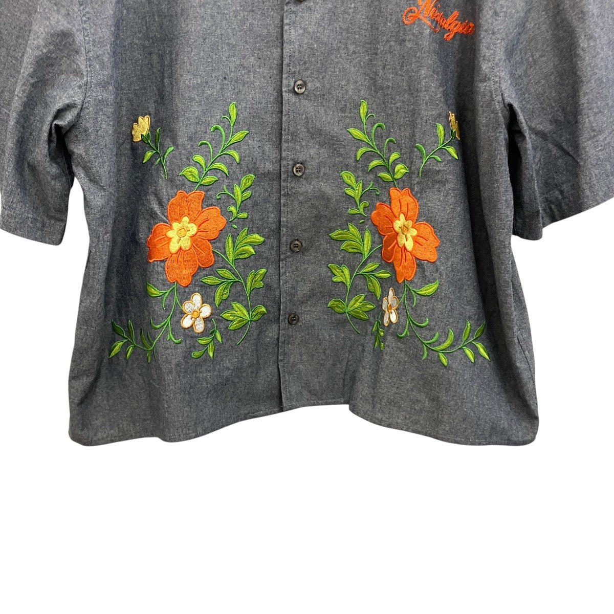 【GREY CHAMBRAY SHIRT】シャンブレー半袖シャツ