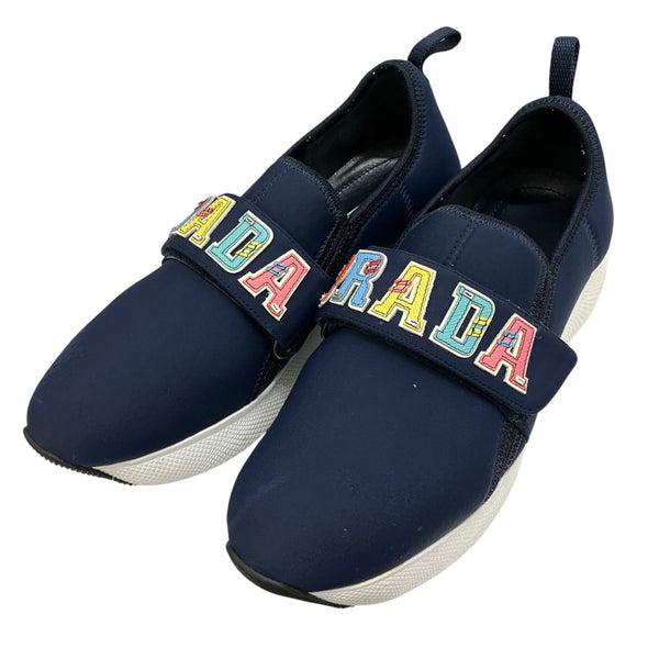 PRADA ネイビー 水着 VULCAN ボタン付き PRADA(プラダ) 【Flowered Move Logo Neoprene Sneakers】ネオプレーン