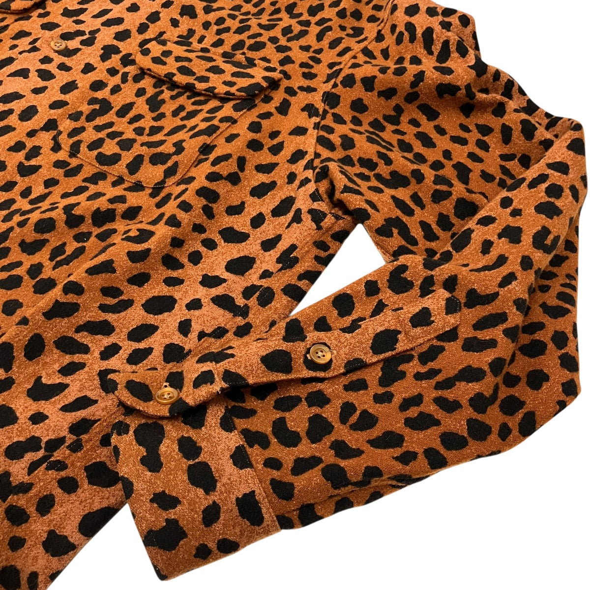 【LEOPARD WOOL OPEN COLLAR SHIRT】レオパードウールオープンカラーシャツ