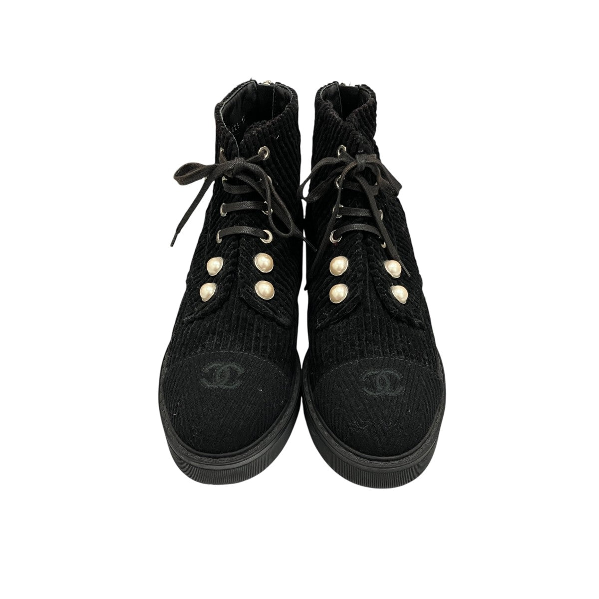 CHANEL コーデュロイショートブーツG33823 古着・中古-2枚目のアイテム画像