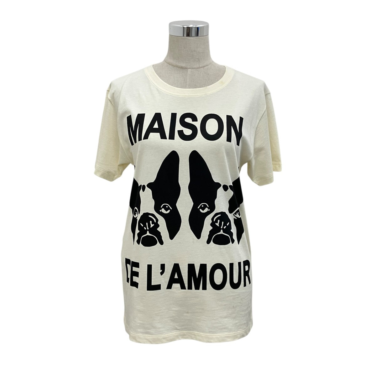 バックロゴスパンコール装飾ドッグプリント半袖Tシャツ492347