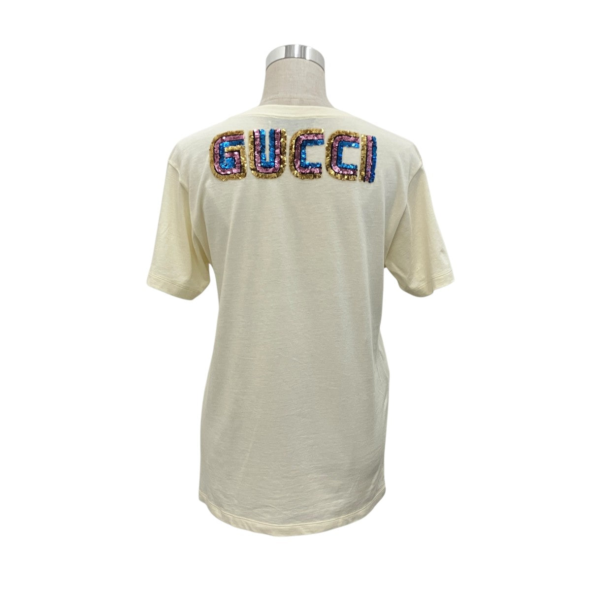 バックロゴスパンコール装飾ドッグプリント半袖Tシャツ492347