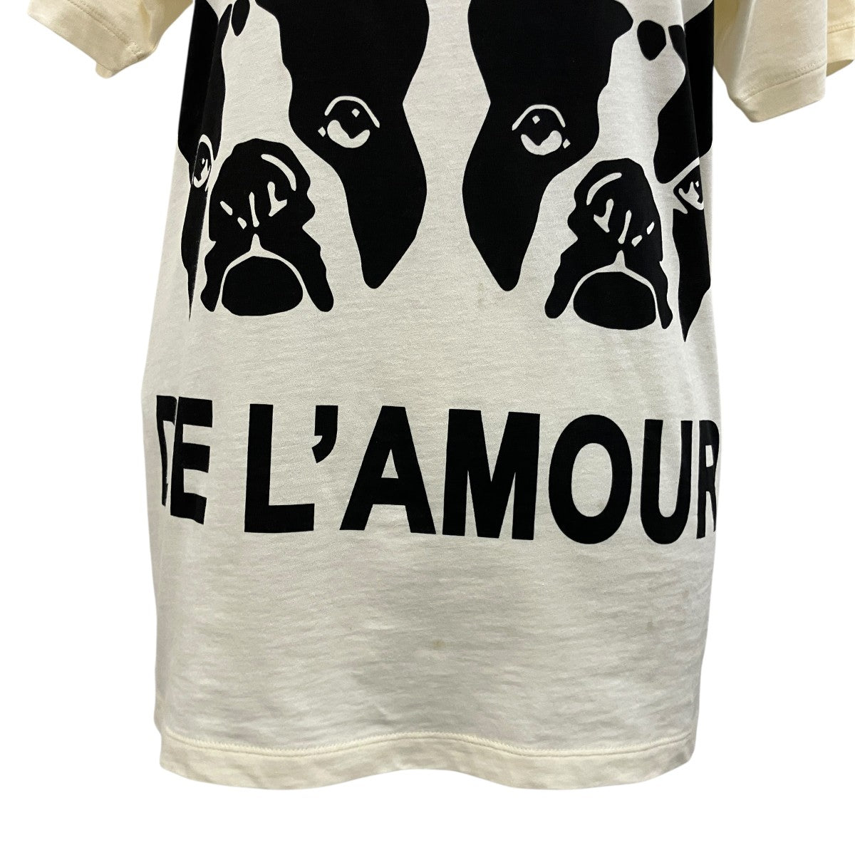 バックロゴスパンコール装飾ドッグプリント半袖Tシャツ492347