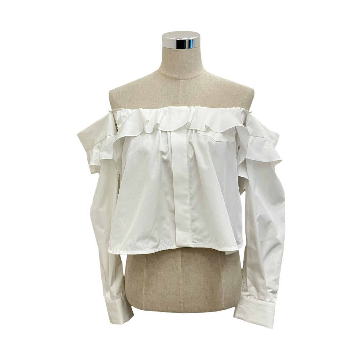 sacai 【THOMAS MASON】オフショルダーブラウス23-06714 古着・中古-1枚目のアイテム画像