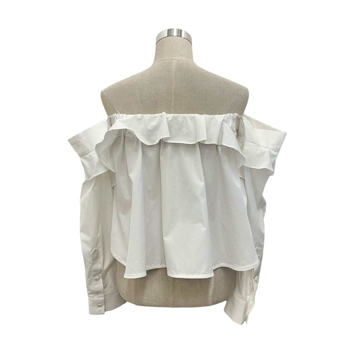 sacai 【THOMAS MASON】オフショルダーブラウス23-06714 古着・中古-2枚目のアイテム画像