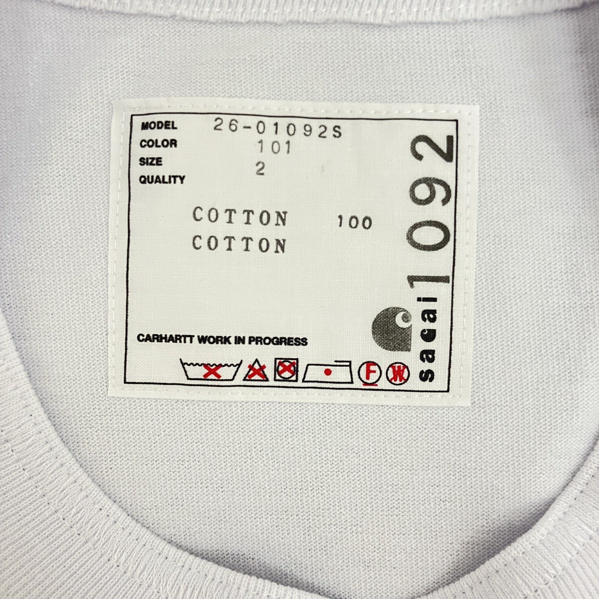 sacai×CARHARTT WIP 26SSTシャツ26-01092S 古着・中古-6枚目のアイテム画像
