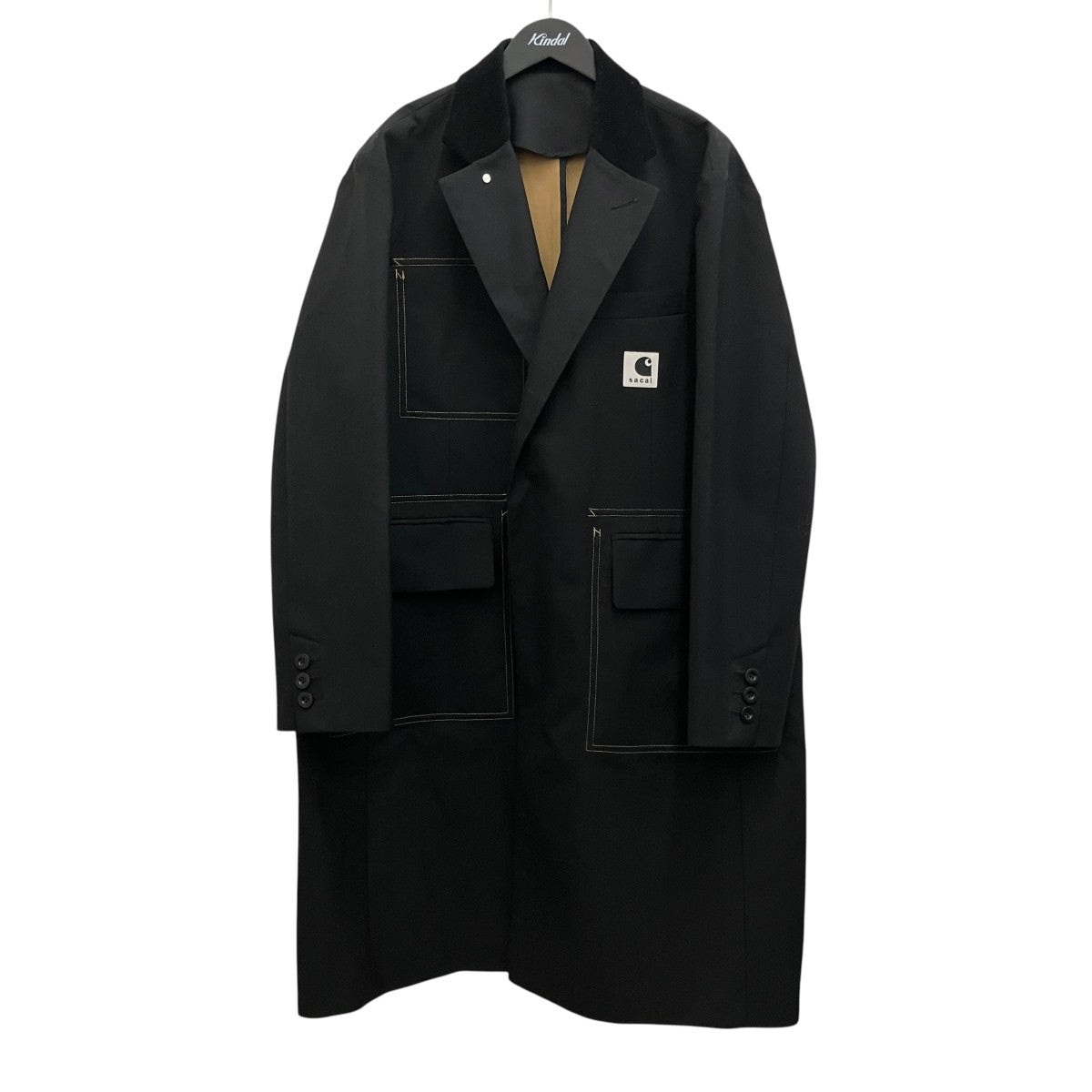 sacai×CARHARTT WIP 24SS【SUITING BONDING COAT】リバーシブル チェスターフィールドコート24-03386M 古着・中古-1枚目のアイテム画像