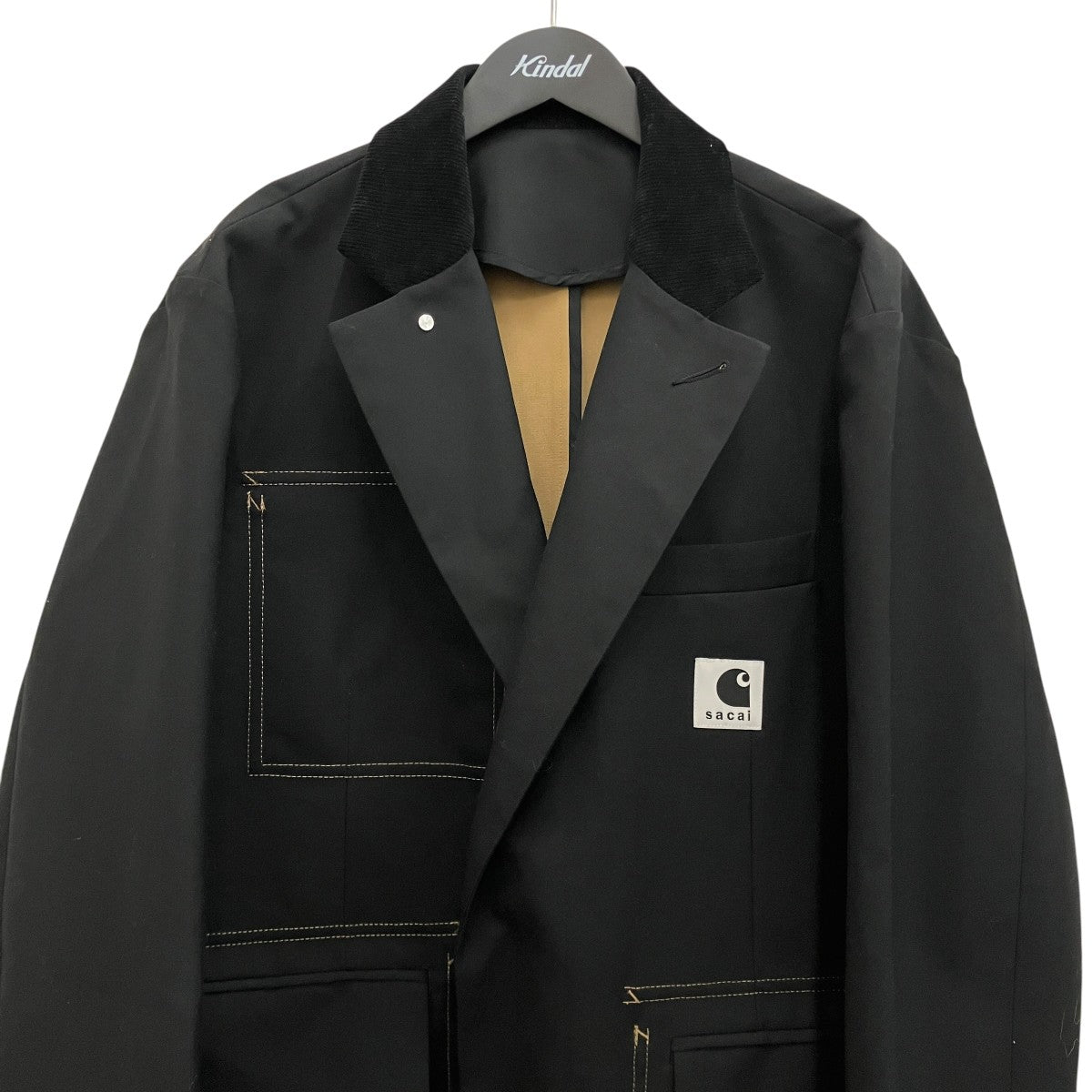 sacai×CARHARTT WIP 24SS【SUITING BONDING COAT】リバーシブル チェスターフィールドコート24-03386M 古着・中古-3枚目のアイテム画像